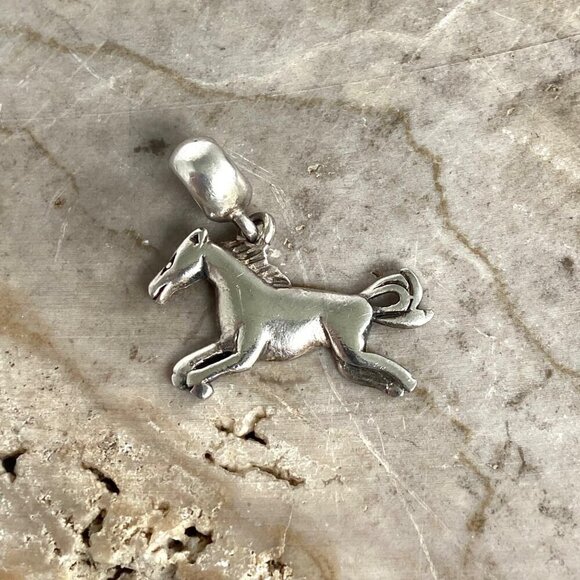Sterling Silver 925 IBB THAI Running Horse Slide Dangle Charm Equestrian Charm - Picture 10 of 16